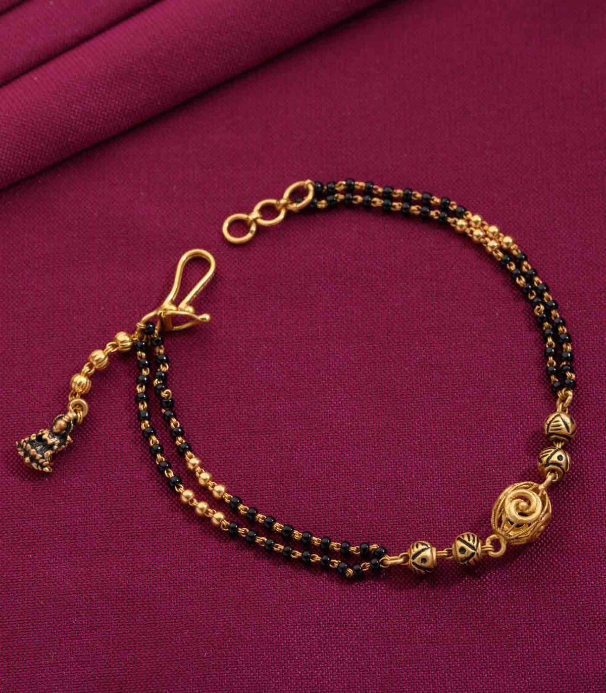 Layered Rounded Beads Mangalsutra Bracelet, gold bracelets, gold bracelets for women, gold bracelet for women, gold bead bracelet, women gold bracelets