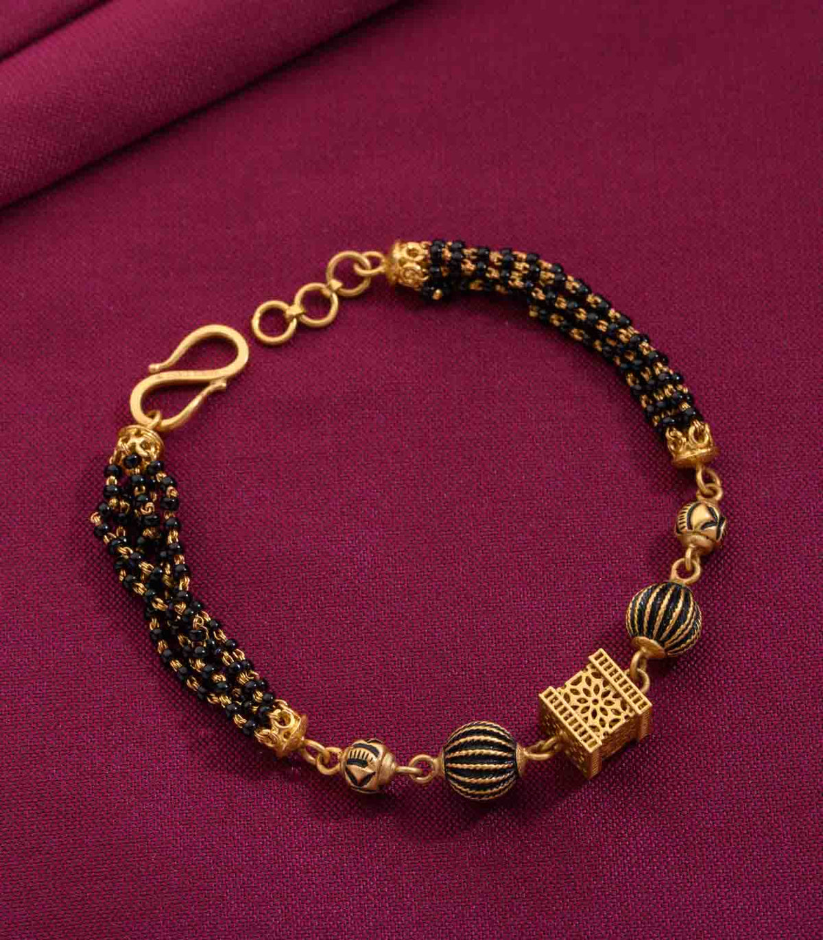 Multilayer Geometric Mangalsutra Bracelet