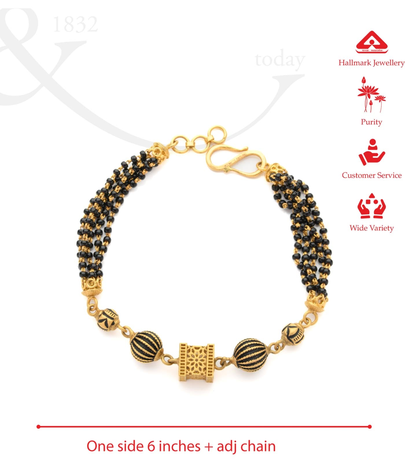 Multilayer Geometric Mangalsutra Bracelet