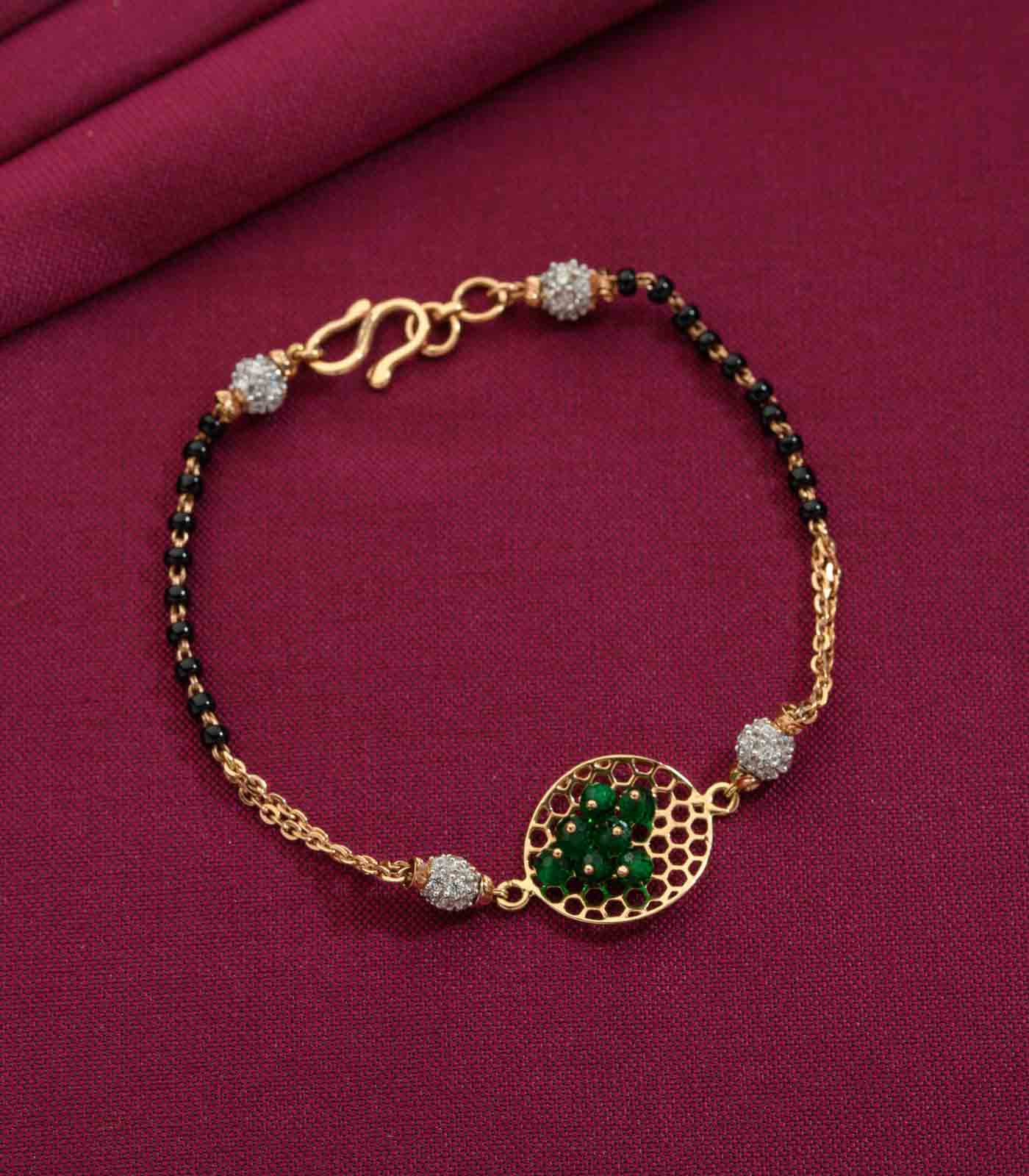 Green Gemstones Mangalsutra Bracelet