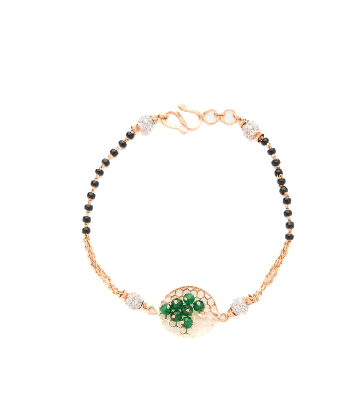 Green Gemstones Mangalsutra Bracelet