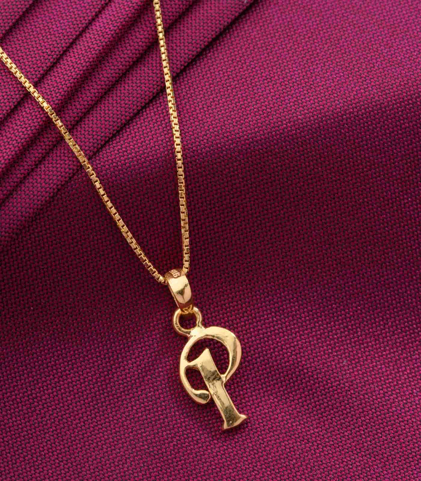 P Letter Gold Chain Pendant