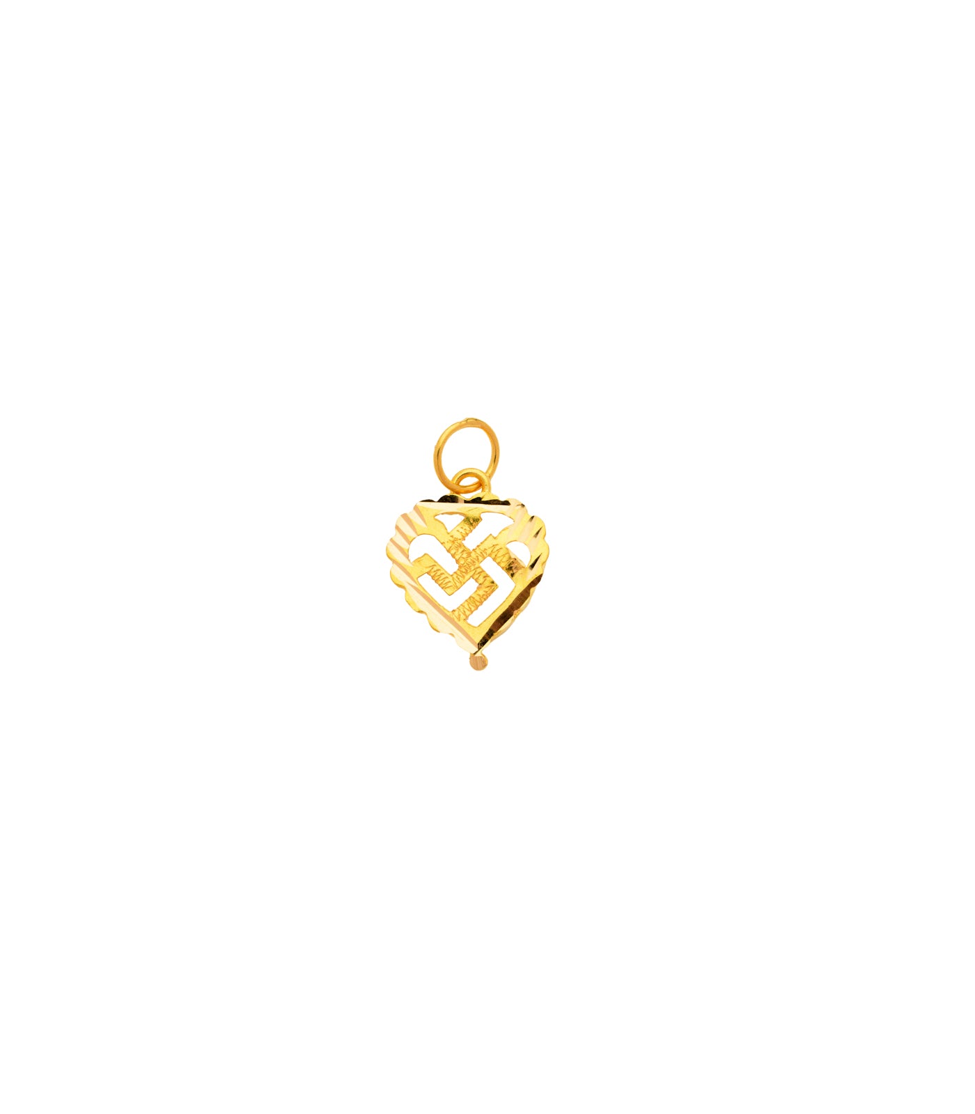 Swastik And Heart Gold ChaIn Pendant