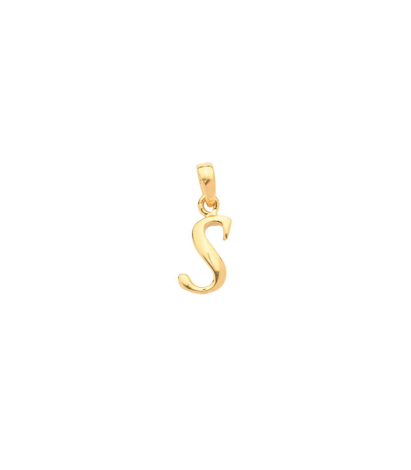 S Letter Gold Chain Pendant