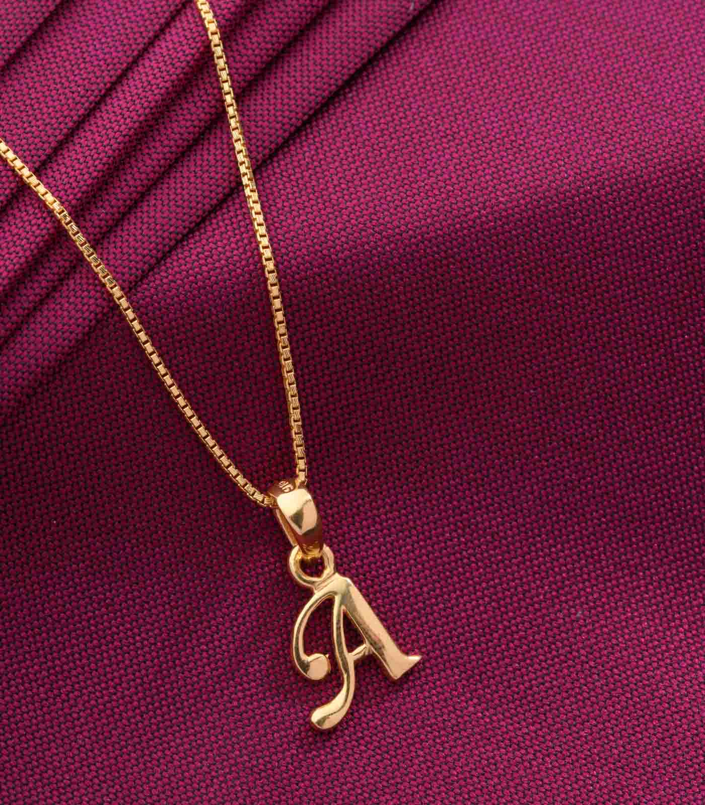 A Letter Gold Chain Pendant