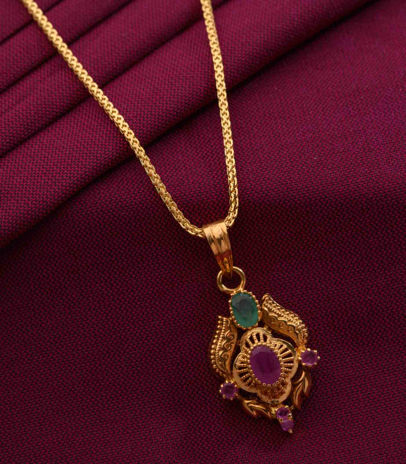 Angular ethnic chain pendant