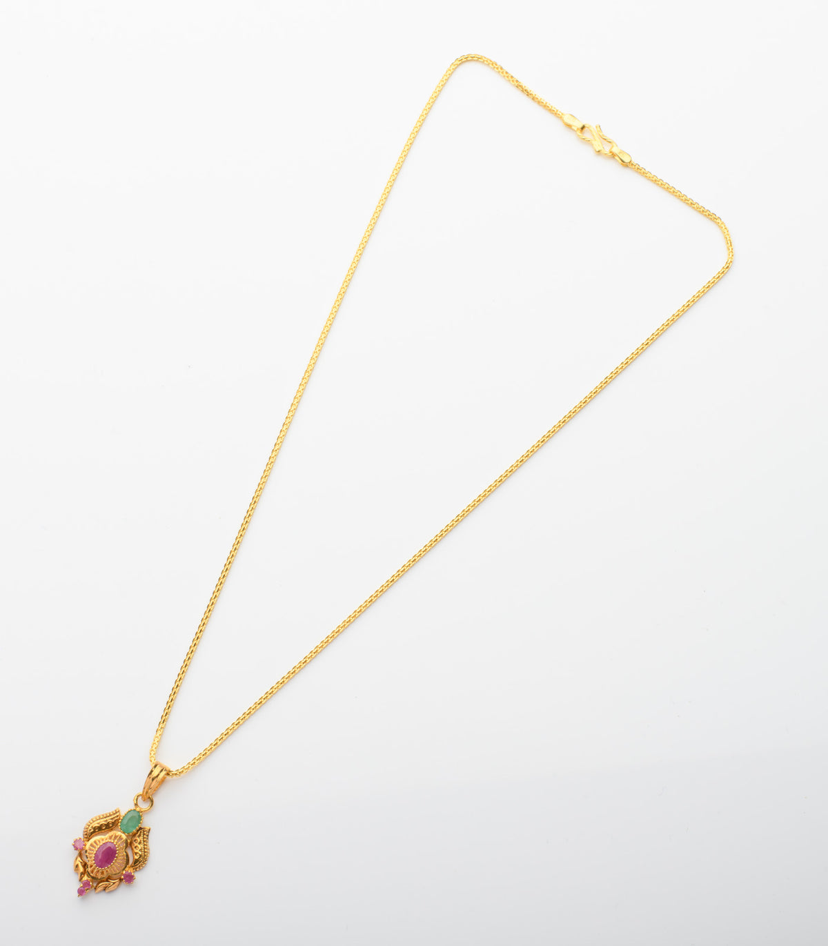 Angular ethnic chain pendant