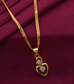 Double heart stone chain pendant