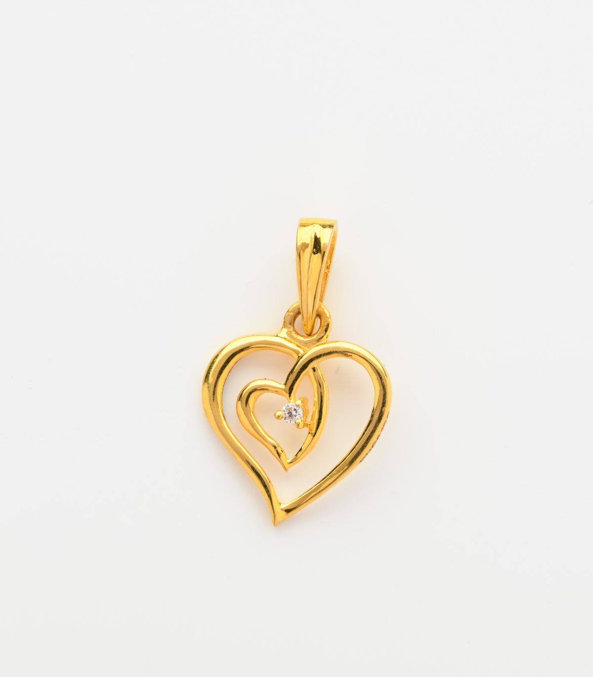 Heart in heart chain pendant