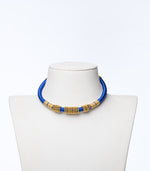 Dark Blue Thread with Long Swirls Goph Necklace