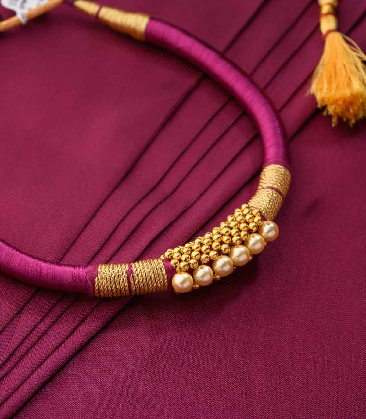 Magenta Thread Goph Necklace