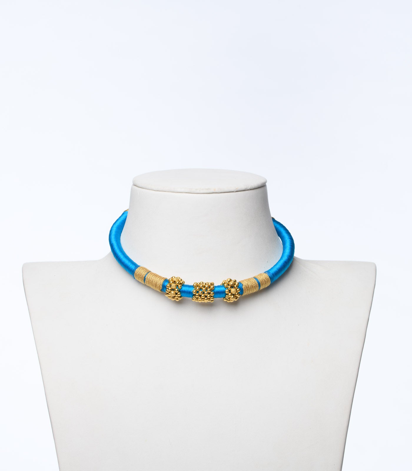 Sky Blue Thread Goph Necklace