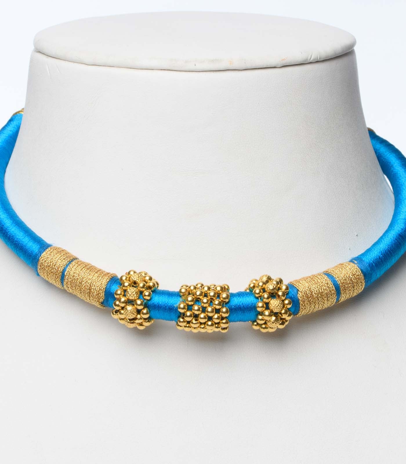 Sky Blue Thread Goph Necklace