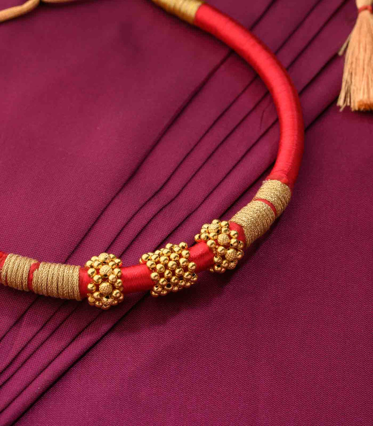 Burnt Red Thread Goph Necklace