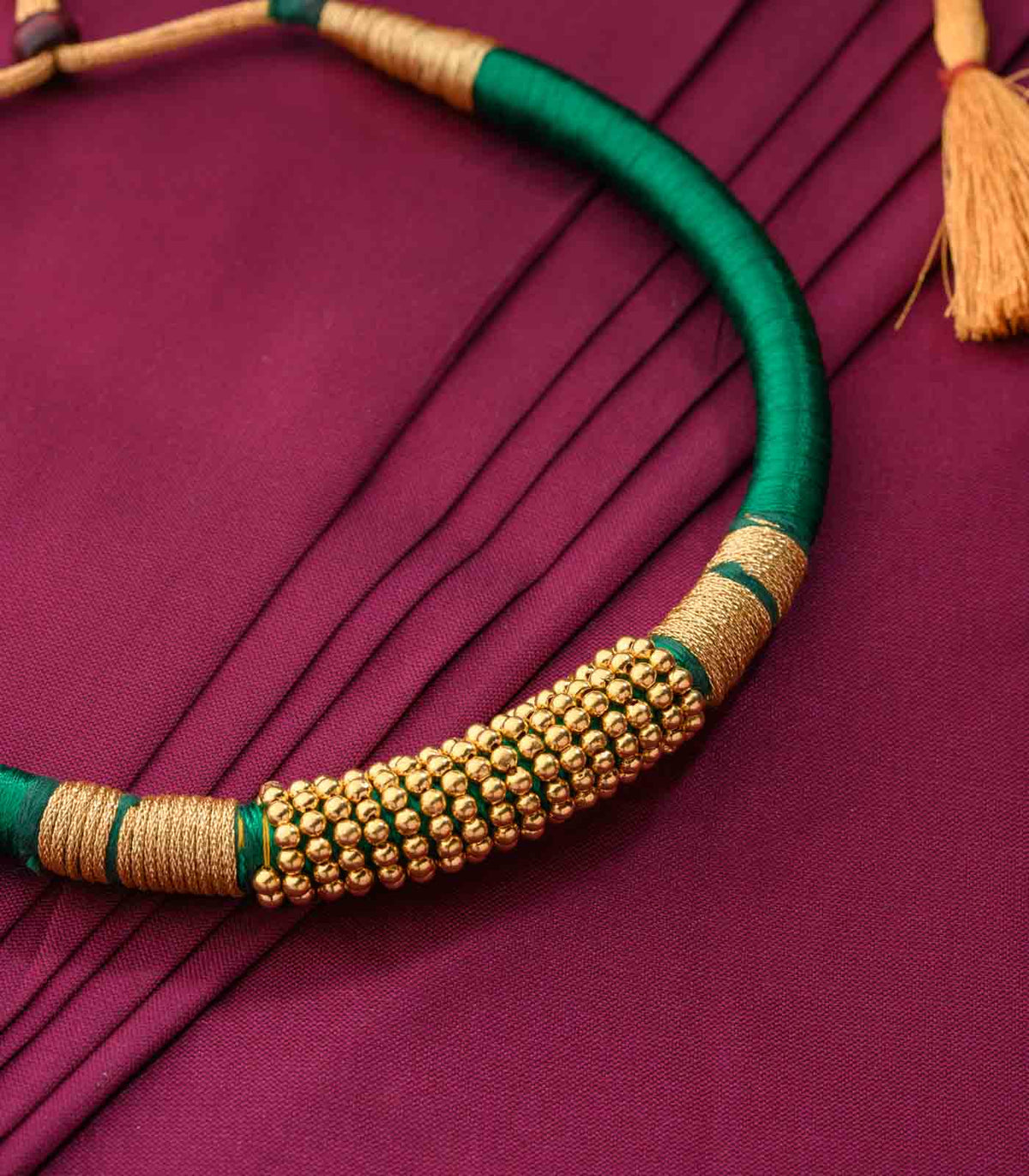 Green Thread Goph Necklace