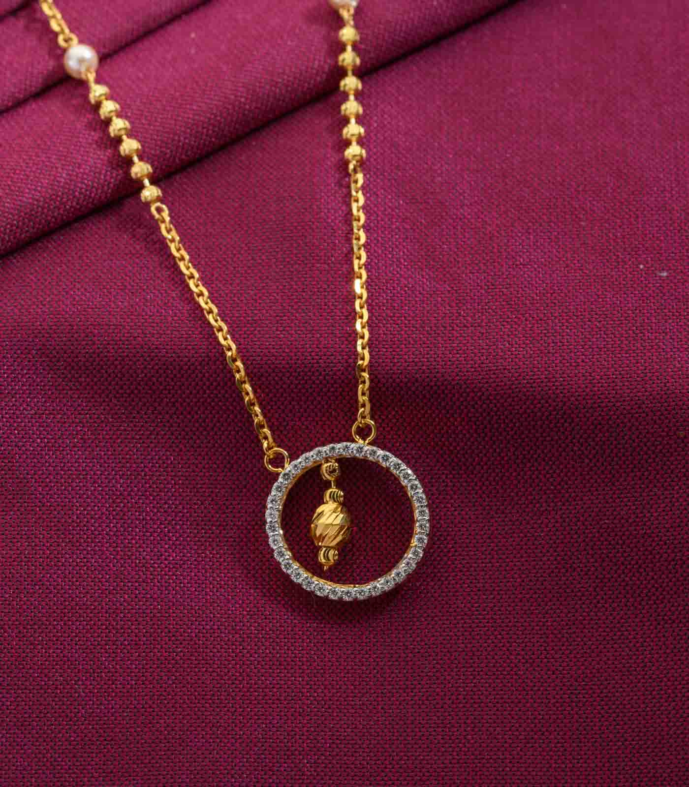 Golden Stone in Hoop Necklace