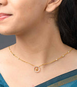 Golden Stone in Hoop Necklace