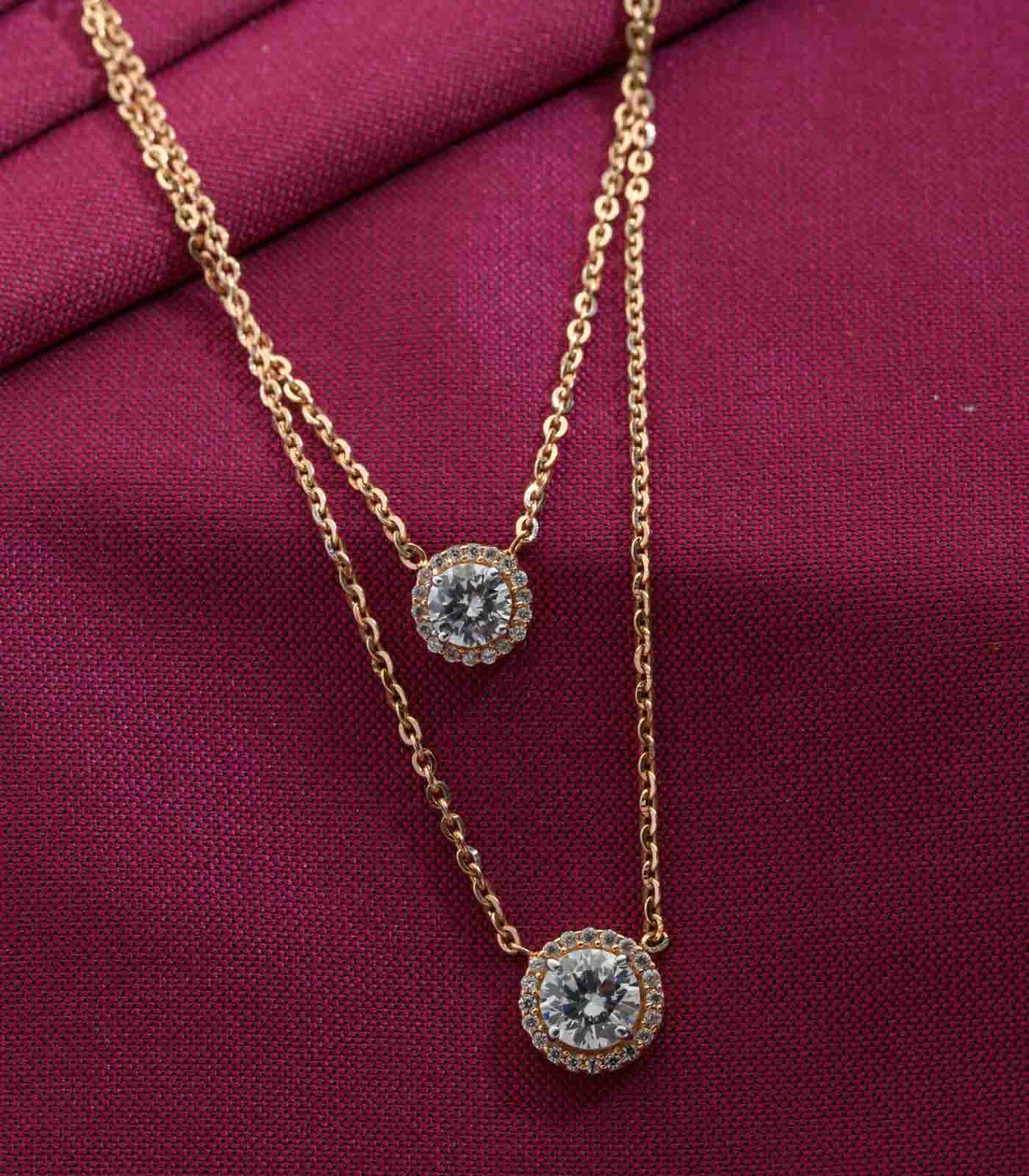 Dual Dangle Round Pendant Necklace