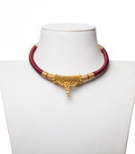 Dusky Maroon Thread Goph Necklace