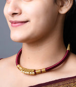 Rust Maroon Thread Goph Necklace