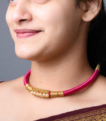 Vibrant Red Thread Goph Necklace