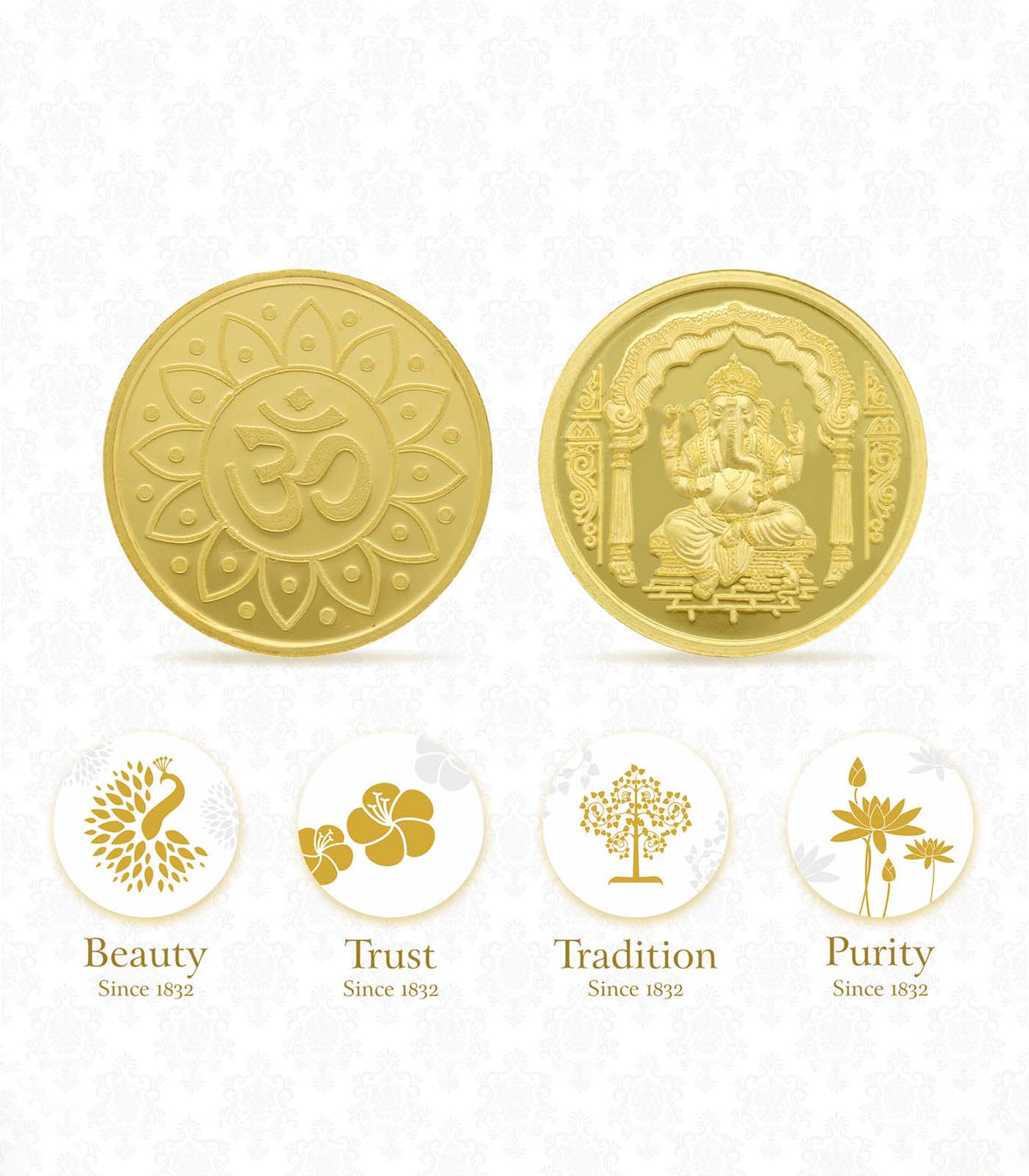 Gold Ganpati Coin-2GM