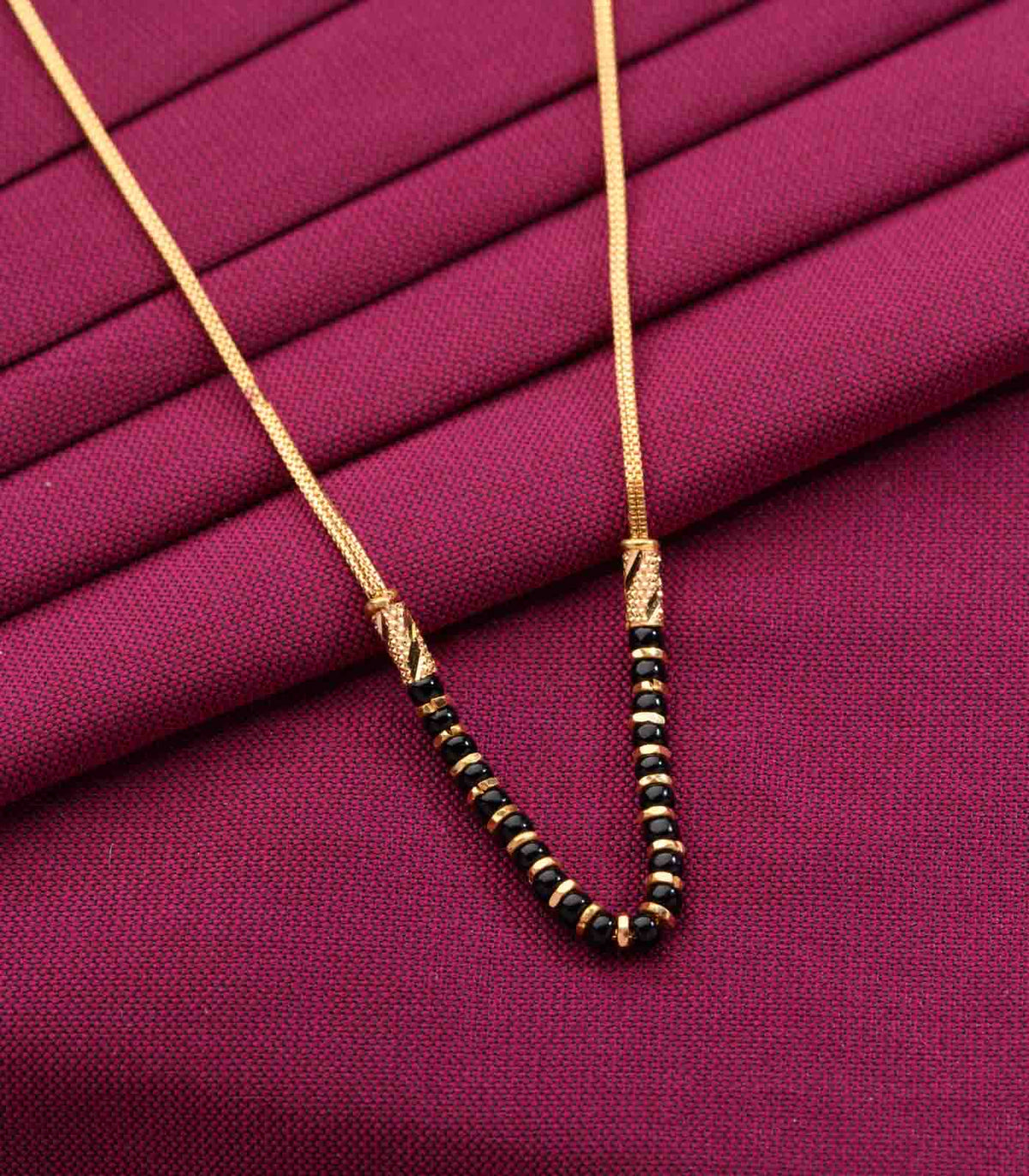 Black bead U- Shaped Mangalsutra