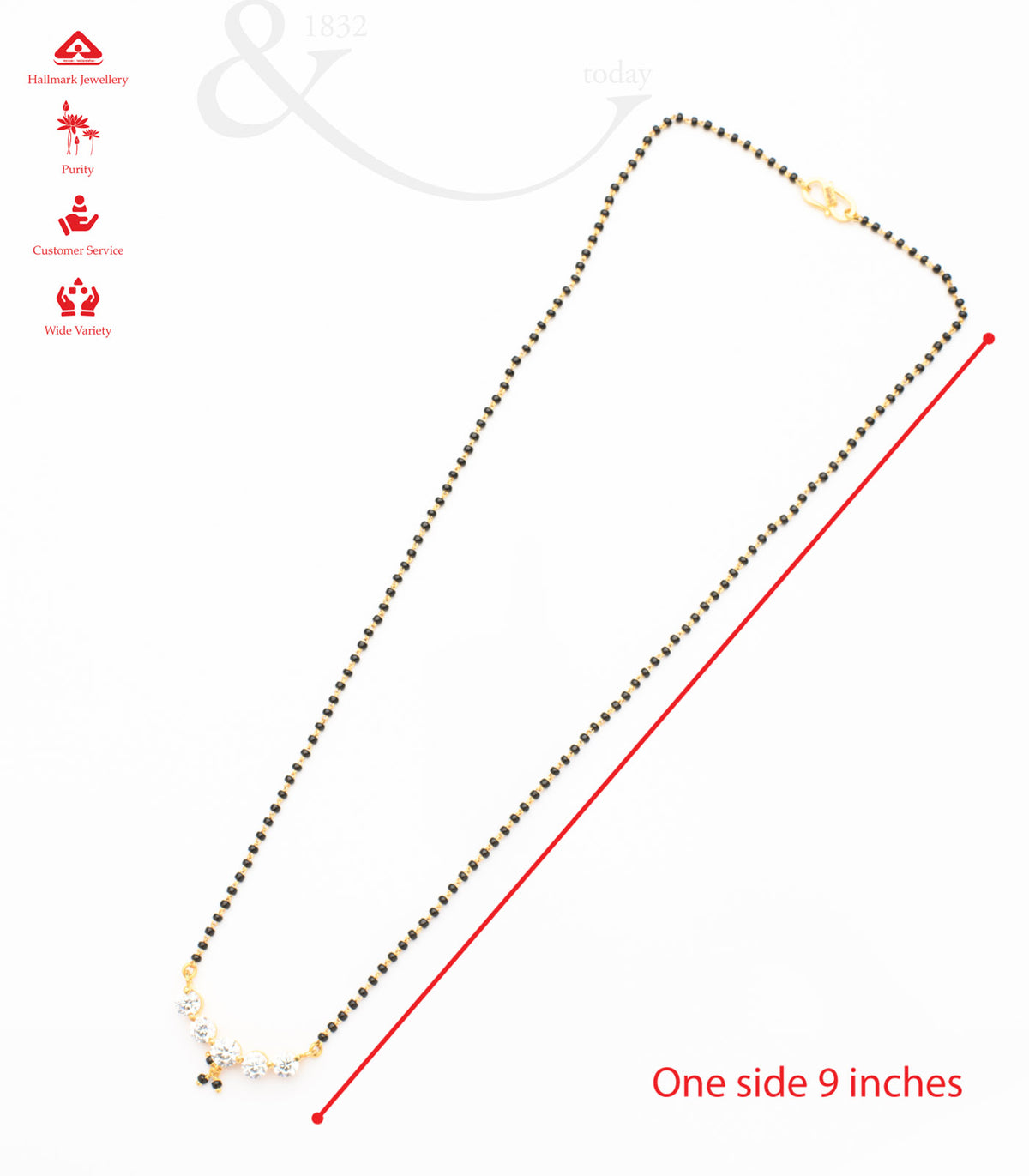 single stud linear Mangalsutra