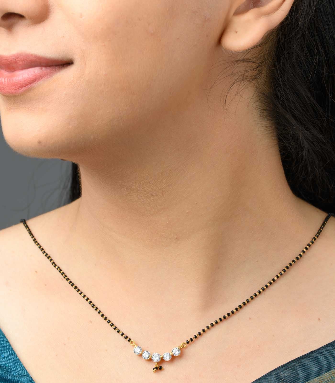 single stud linear Mangalsutra