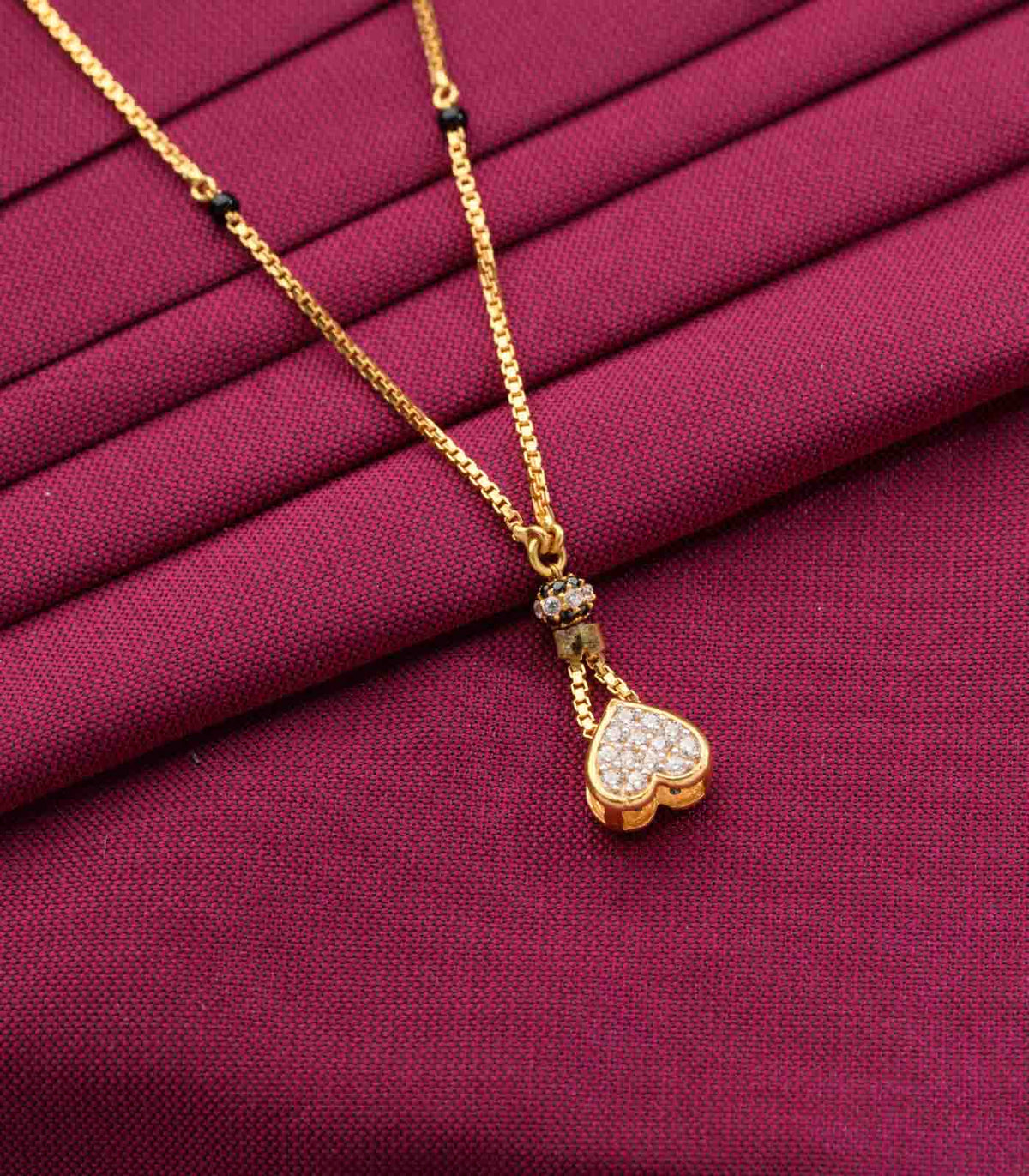 Hanging heartstone Mangalsutra