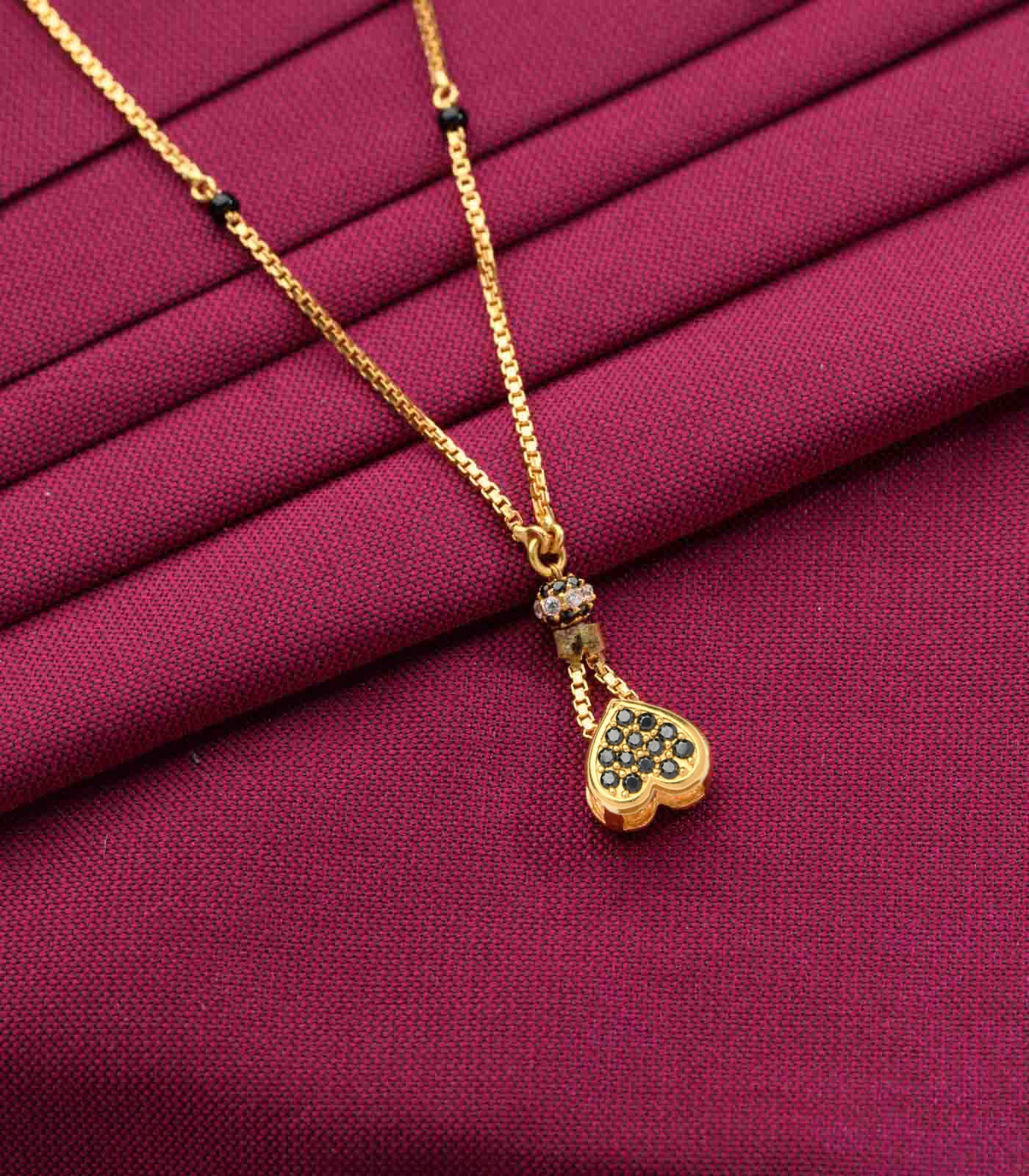 Hanging heartstone Mangalsutra