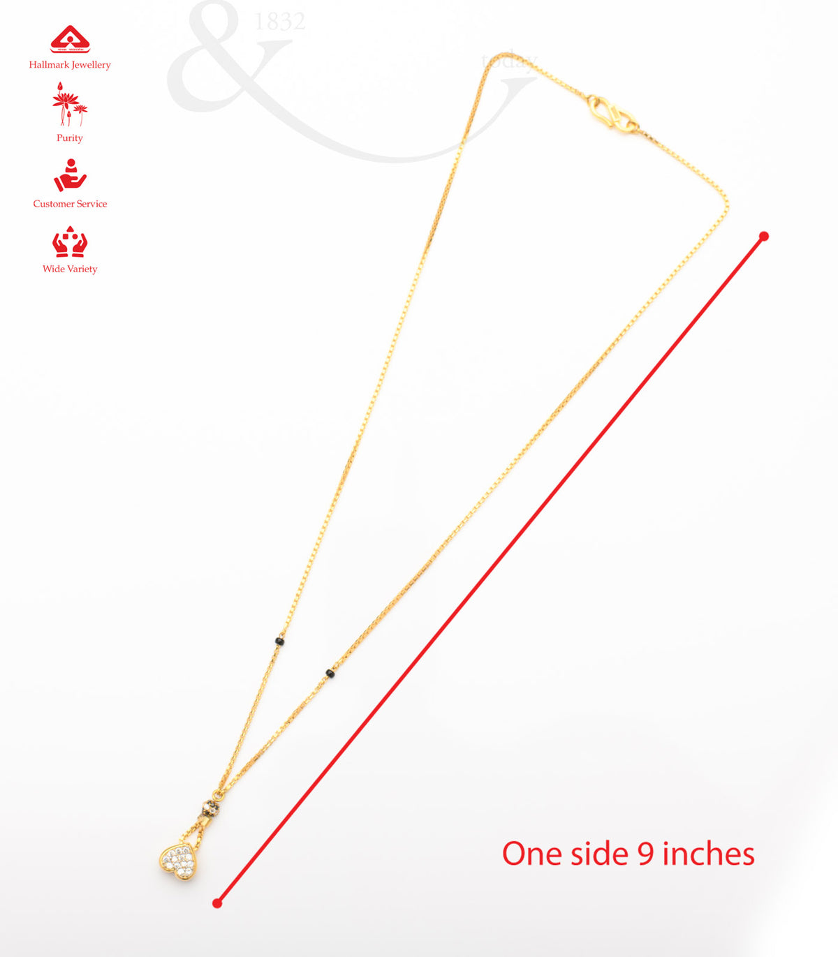 Hanging heartstone Mangalsutra