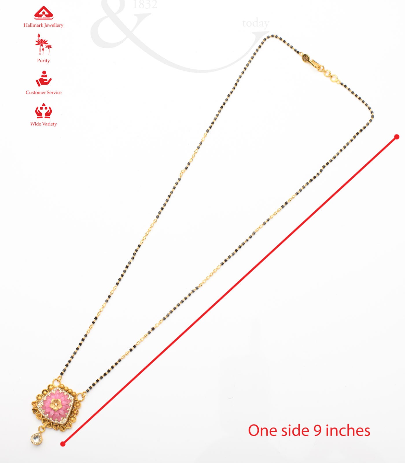 Pink blossom Mangalsutra