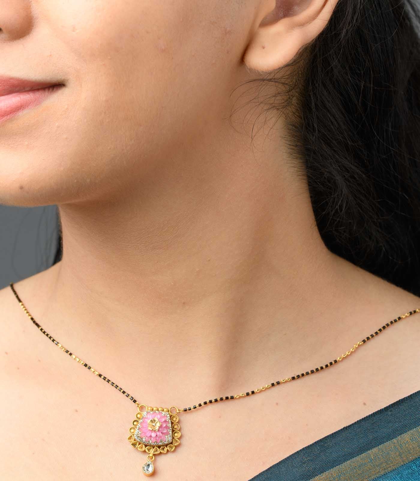 Pink blossom Mangalsutra