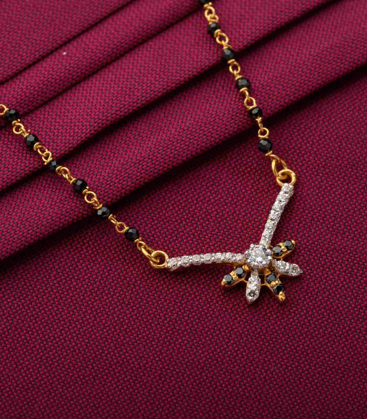 Semi Floral Pendant Mangalsutra