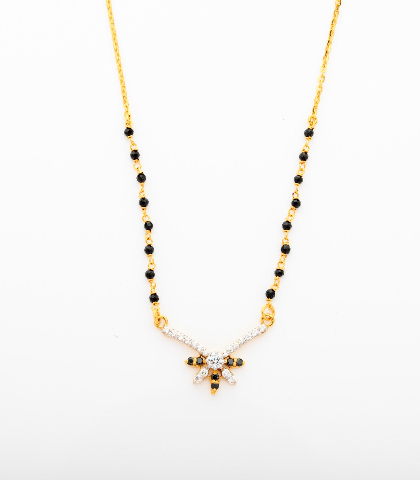 Semi Floral Pendant Mangalsutra