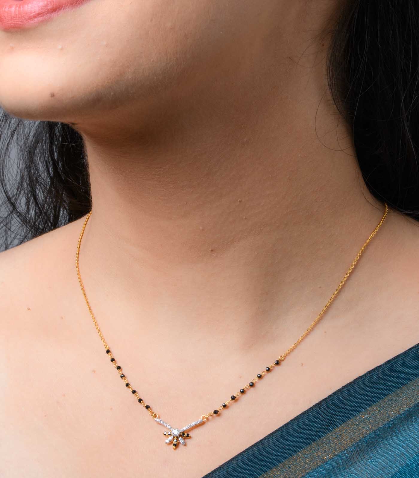 Semi Floral Pendant Mangalsutra