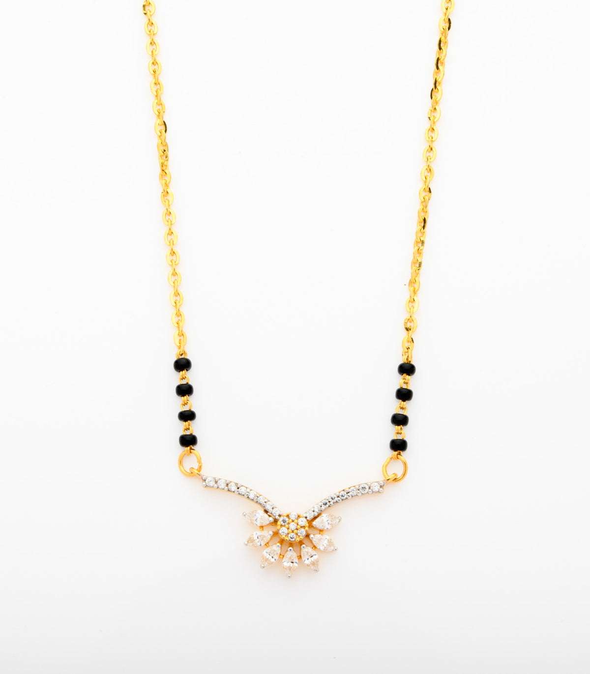 White Stone Bloom Mangalsutra