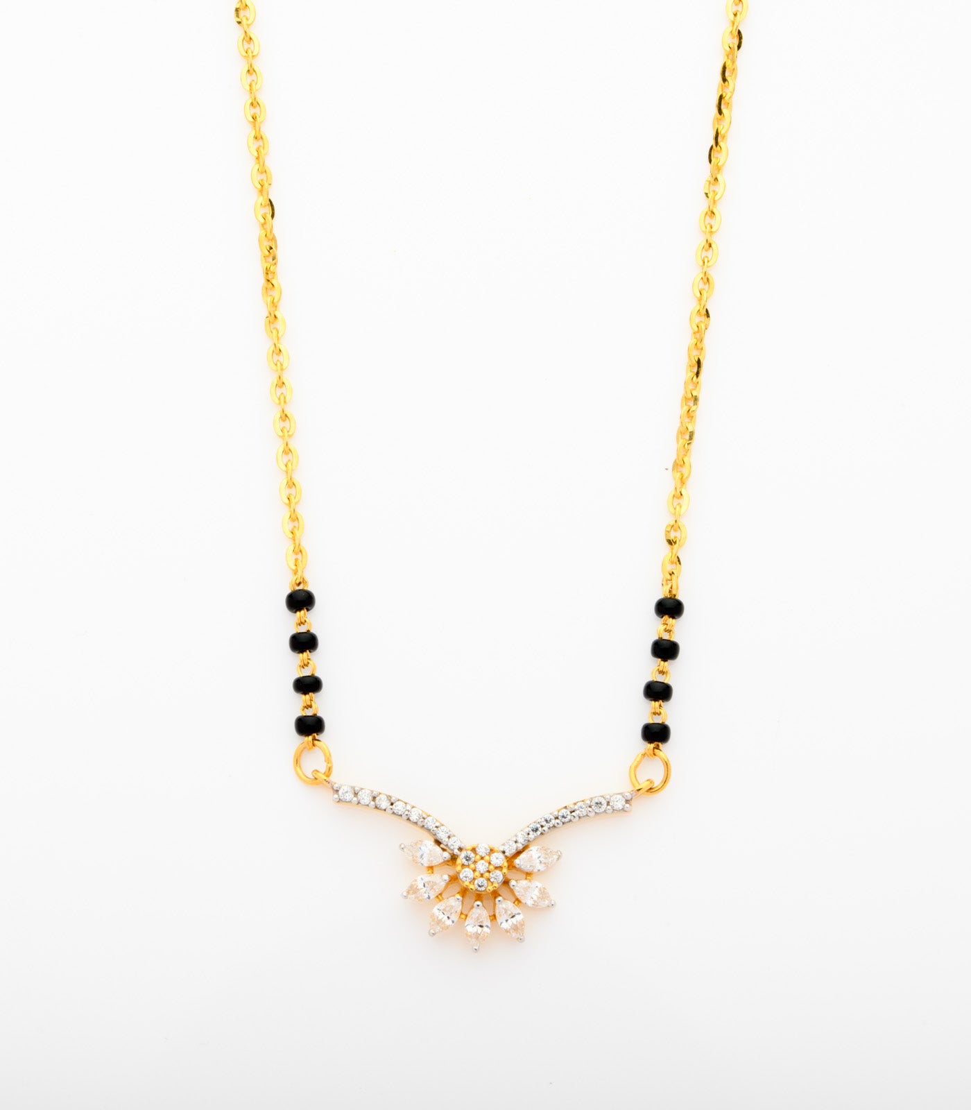 White Stone Bloom Mangalsutra