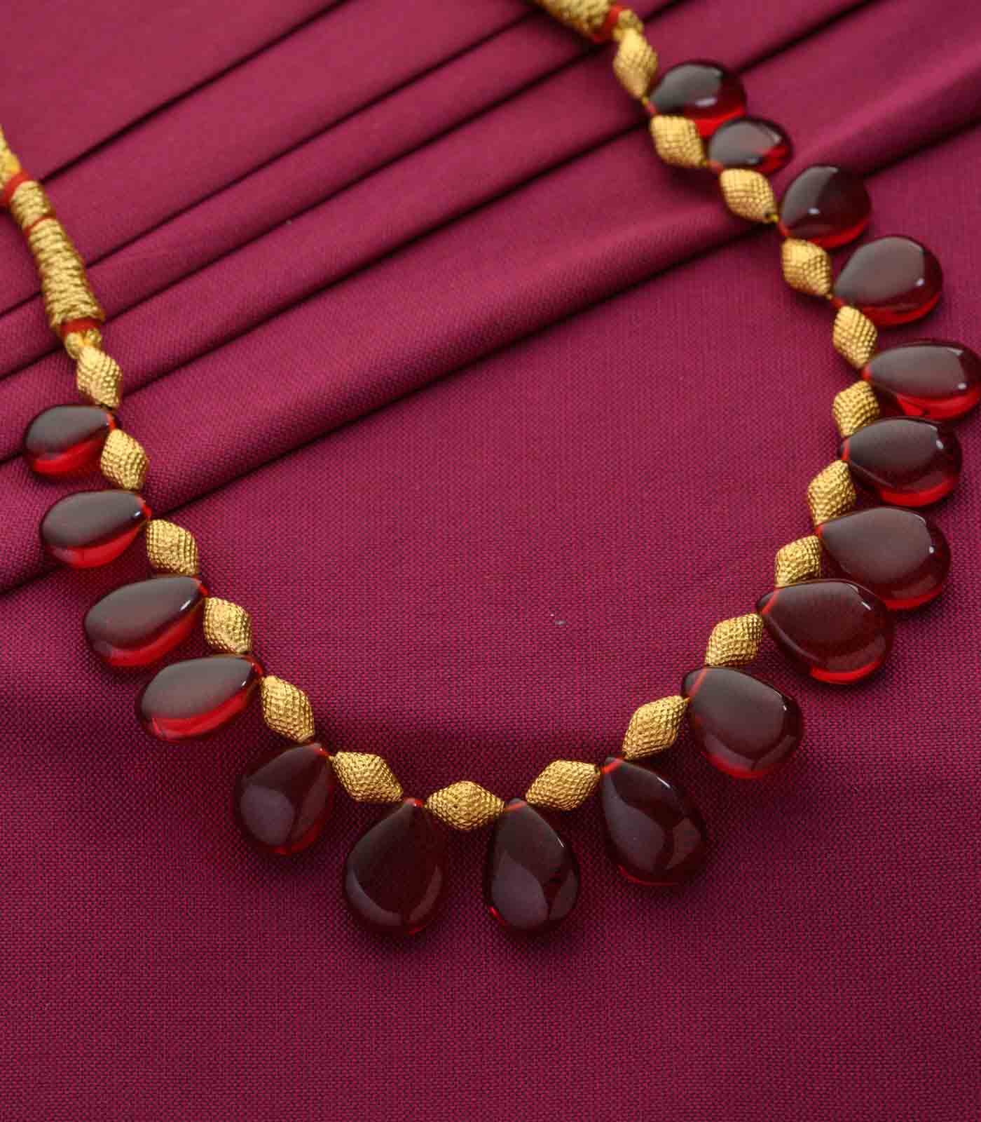 Maroon Petal Necklace