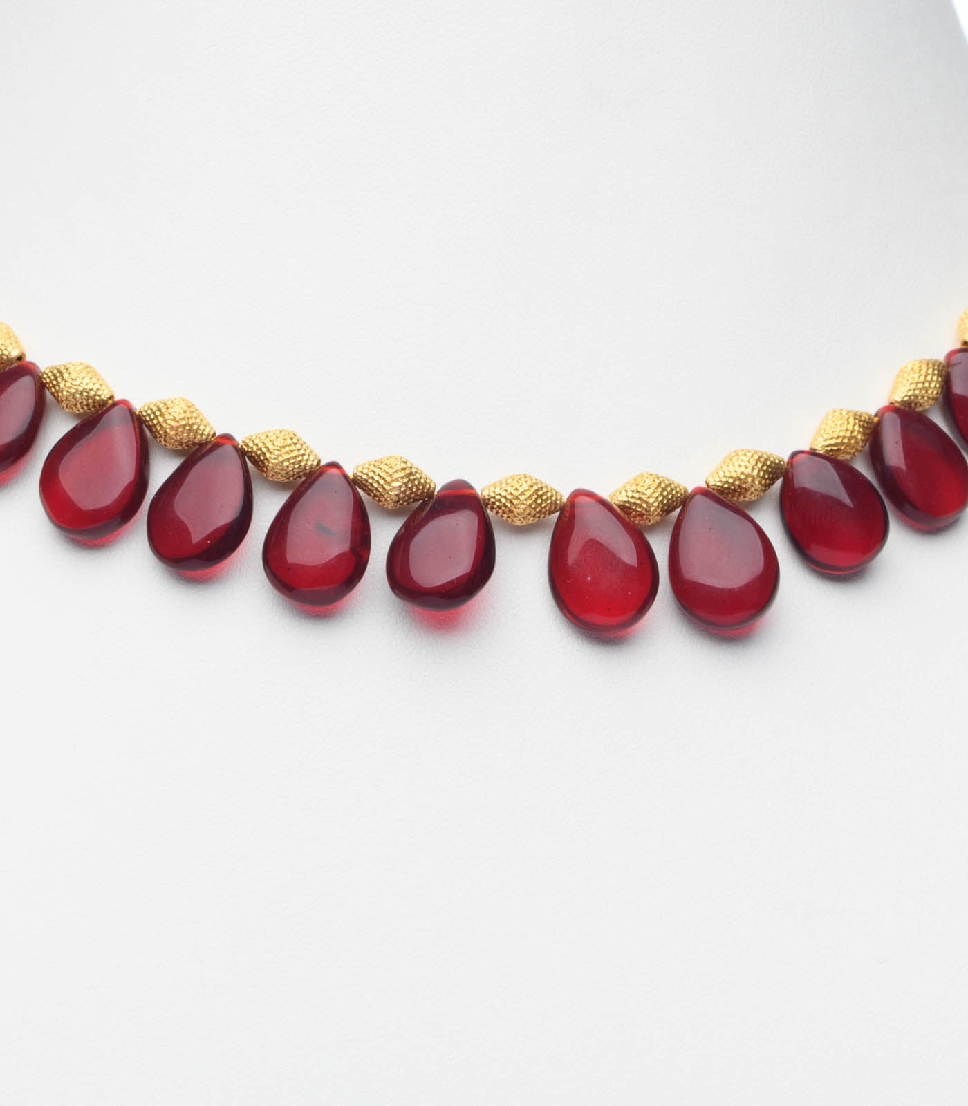 Maroon Petal Necklace