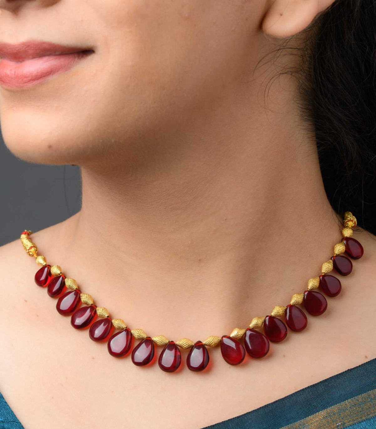 Maroon Petal Necklace