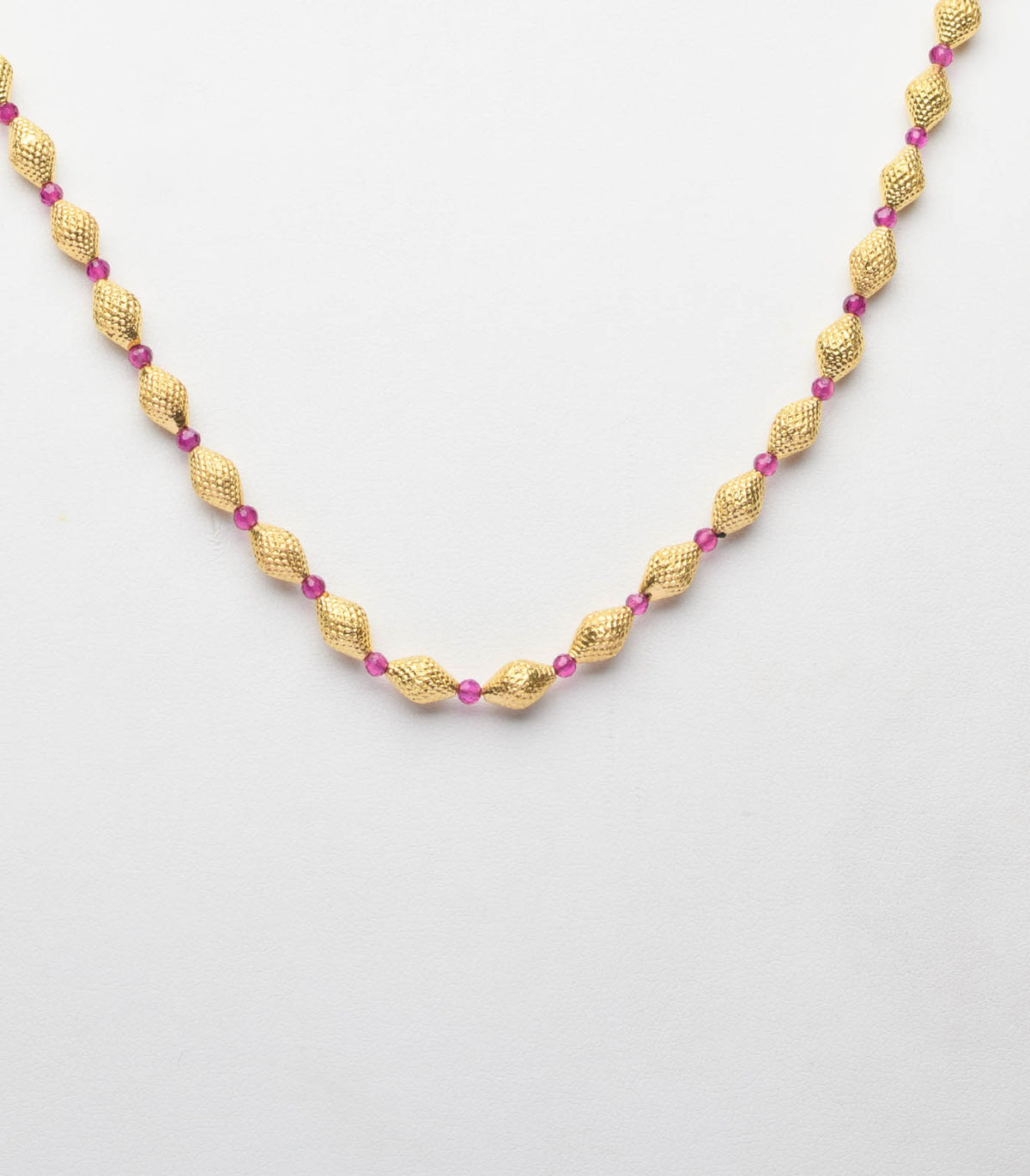 Conical Bead Single Color Gold Necklace