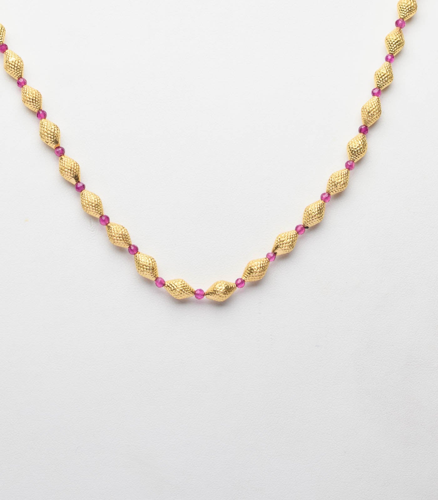 Conical Bead Single Color Gold Necklace