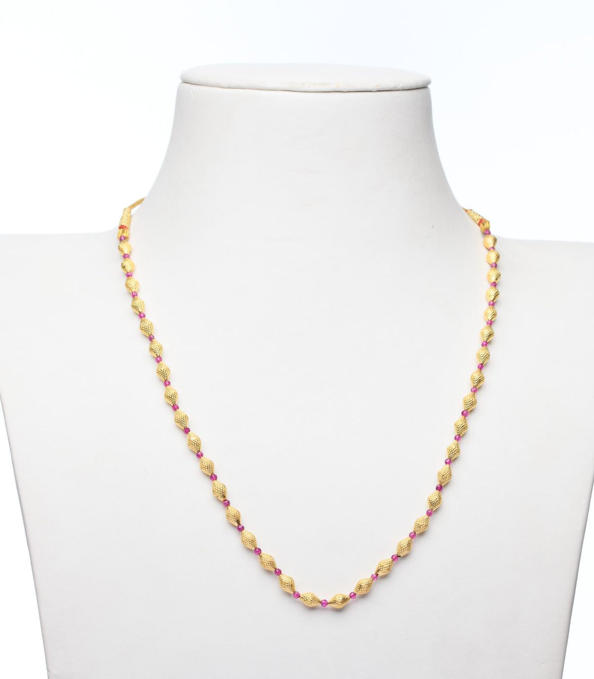 Conical Bead Single Color Gold Necklace