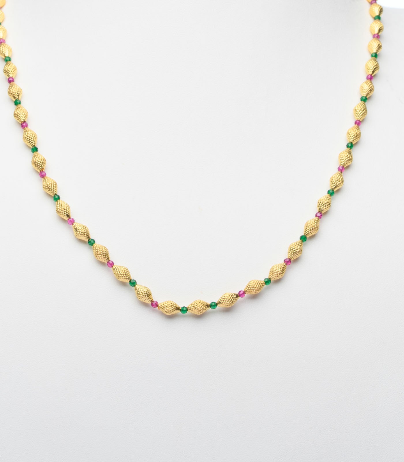 Conical Bead Single Layered Gold Necklace