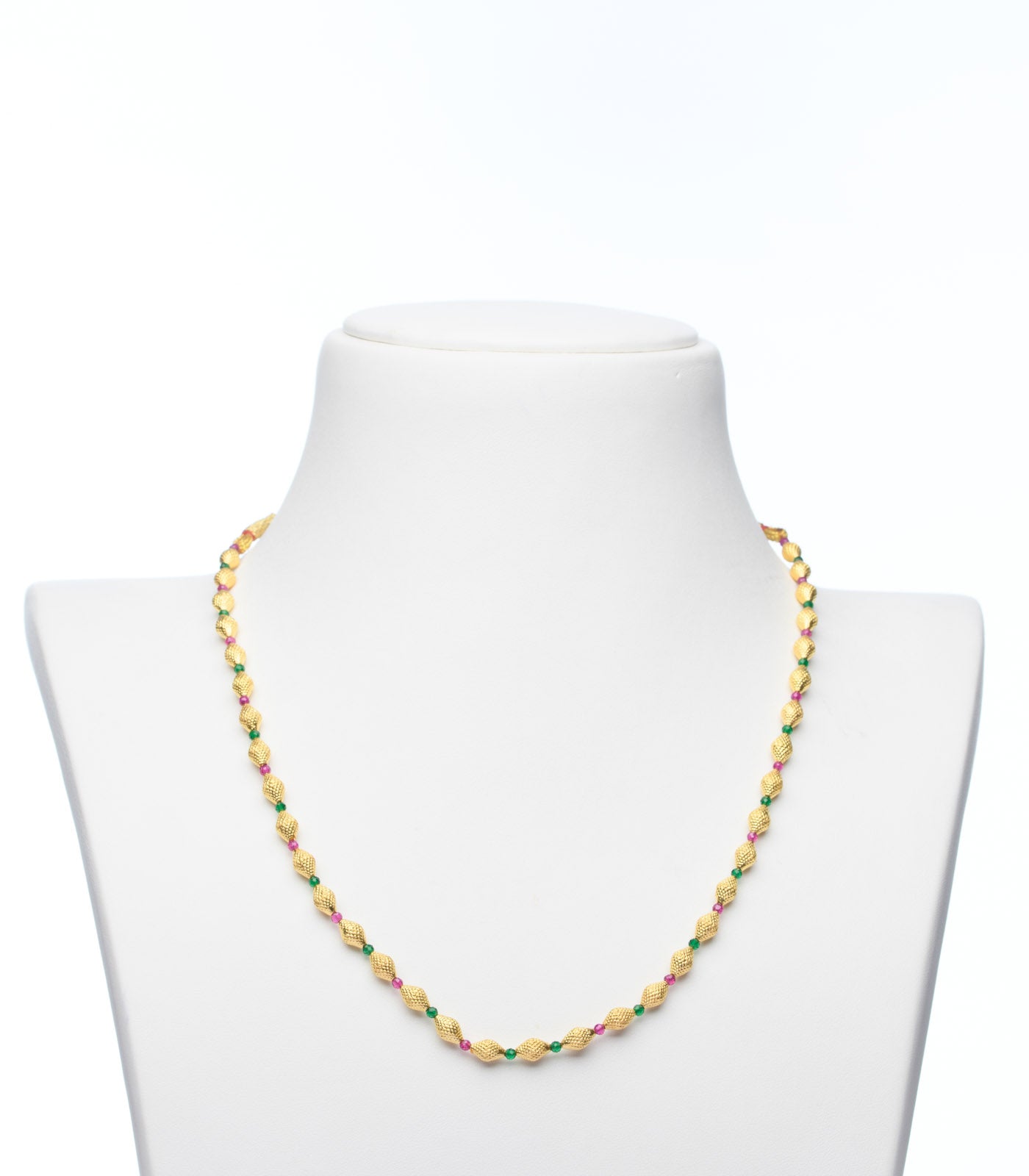 Conical Bead Single Layered Gold Necklace