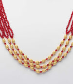 Layered Conical Red Bead Necklace