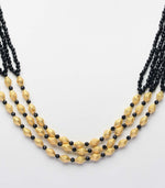 Layered Conical Black Bead Necklace