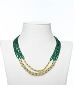 Layered Conical Green Bead Necklace